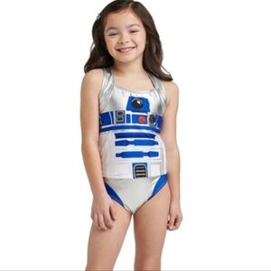 Disney girls Star Wars swimsuit bikini two piece R2D2 medium 7/8